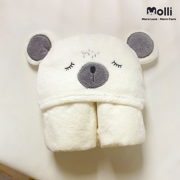 Áo choàng tắm Molli có mũ hình thú 135x80cm