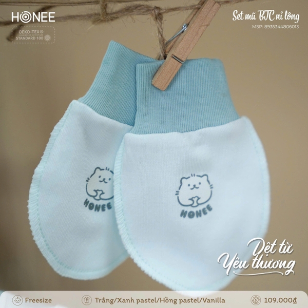 Set mũ BTC nỉ lông Honee 6013