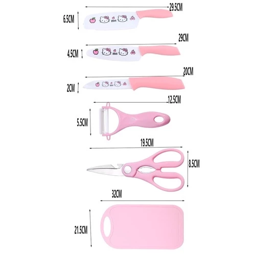 Bộ dao thớt Doraemon và Hello kitty 7 món