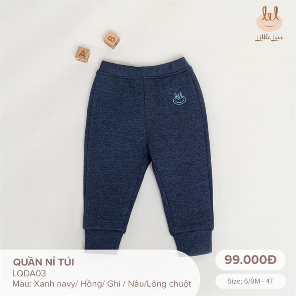 ('C9) Quần nỉ túi Little Love