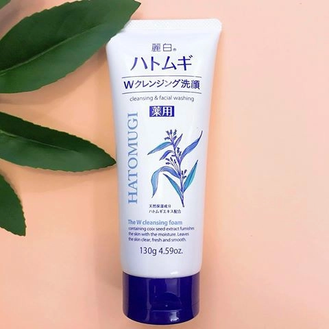 Sữa rửa mặt sáng da Hatomugi Nhật Bản 130g (Trắng)