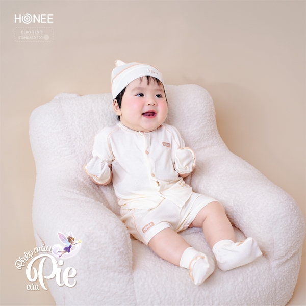 (C2.5) Bộ sơ sinh cài chéo bip bip Honee 6686