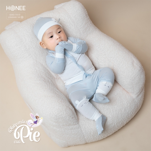 (C1.5) Bộ sơ sinh cài chéo Lovely Bear Honee 7386