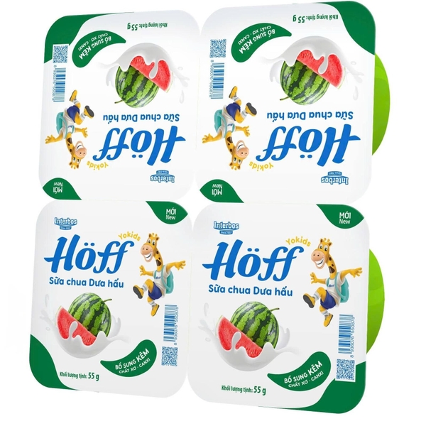 Sữa chua hoa quả Hoff vị dưa hấu 4x55g (6M+)