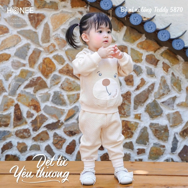 Bộ nỉ bông Teddy Honee 5870