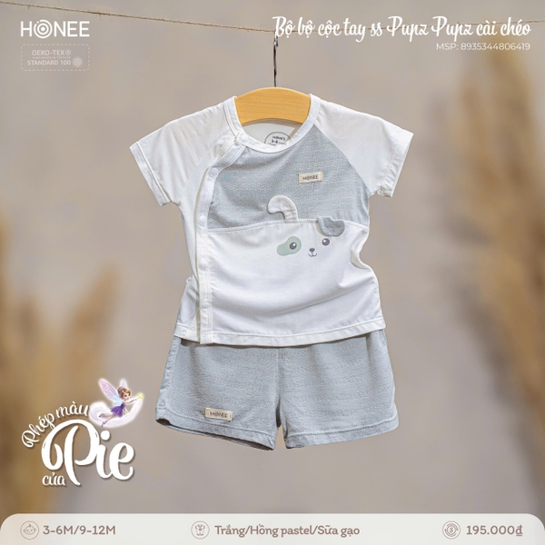 (C2.5) Bộ cộc tay sơ sinh Pupz Pupz cài chéo 6419 Honee