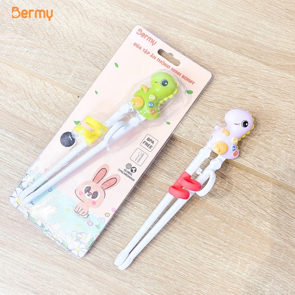 Đũa tập ăn Bermy hình thú cho bé (màu sắc/ họa tiết ngẫu nhiên)