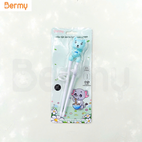 Đũa tập ăn Bermy hình thú cho bé (màu sắc/ họa tiết ngẫu nhiên)