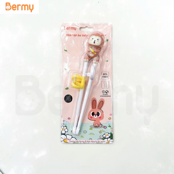 Đũa tập ăn Bermy hình thú cho bé (màu sắc/ họa tiết ngẫu nhiên)