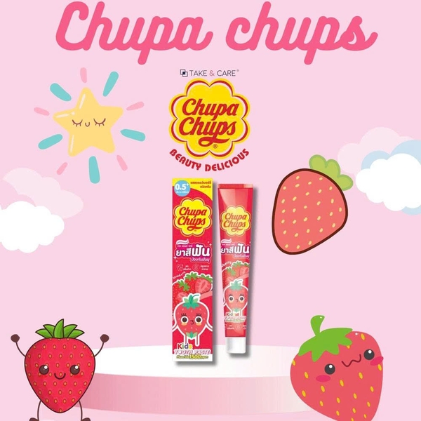 Kem đánh răng Chuppa Chups huong hương dâu 40g (6M+)
