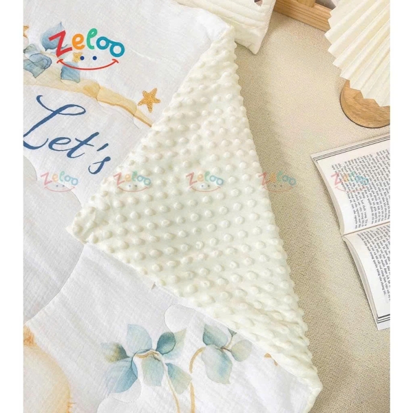 Chăn Trần Bông 4D Zeloo Manny  110x110cm (họa tiết ngẫu nhiên)