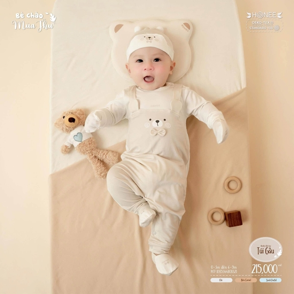 Body dài tay túi gấu Honee 8321