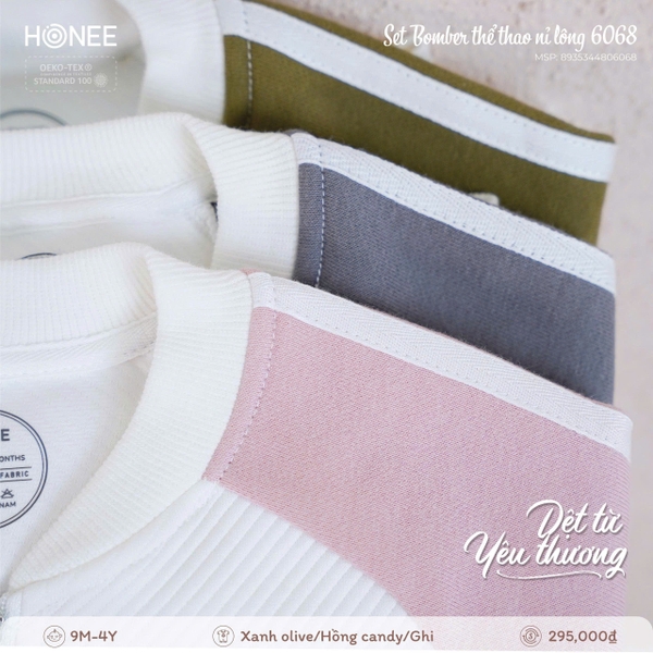 Set Bomber Thể Thao Nỉ Lông Honee 6068