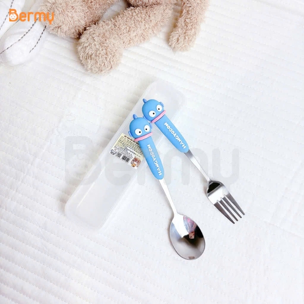 Bộ thìa nĩa Bermy hộp hình thú (màu sắc/ họa tiết ngẫu nhiên)