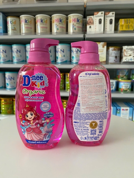 Sữa tắm gội toàn thân em bé Dnee hồng 400ml (cho bé trên 3 tuổi)