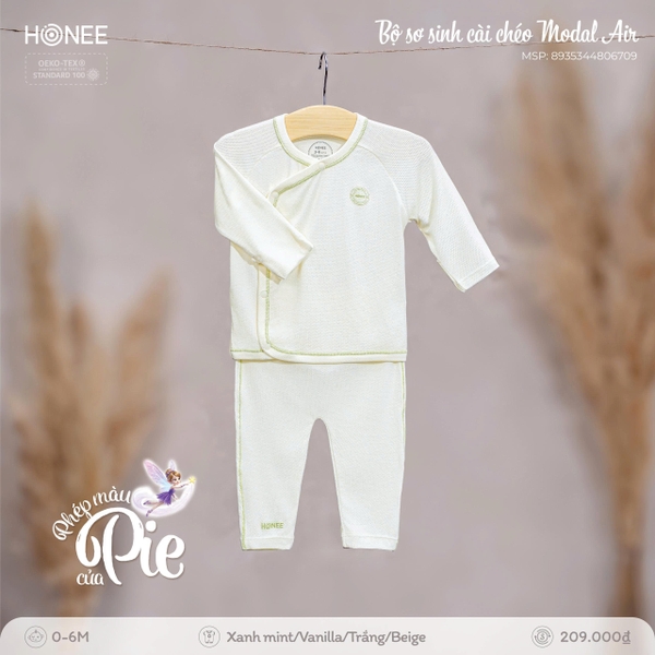 (C2.5) Bộ sơ sinh cài chéo Modal Air 6709 Honee