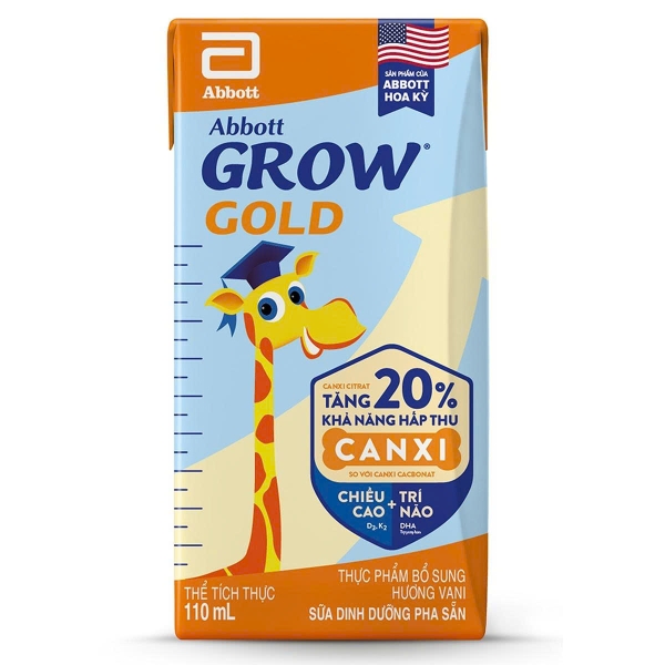 Sữa nước Abbott Grow Gold hương vani (4x110ml) (1Y+)