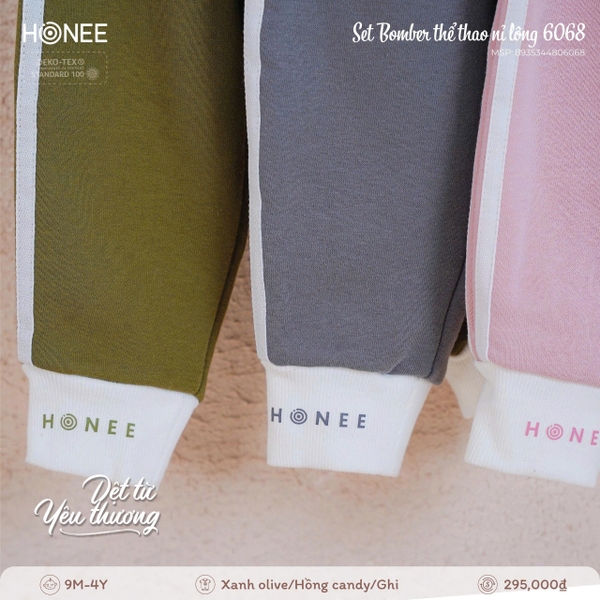 Set Bomber Thể Thao Nỉ Lông Honee 6068