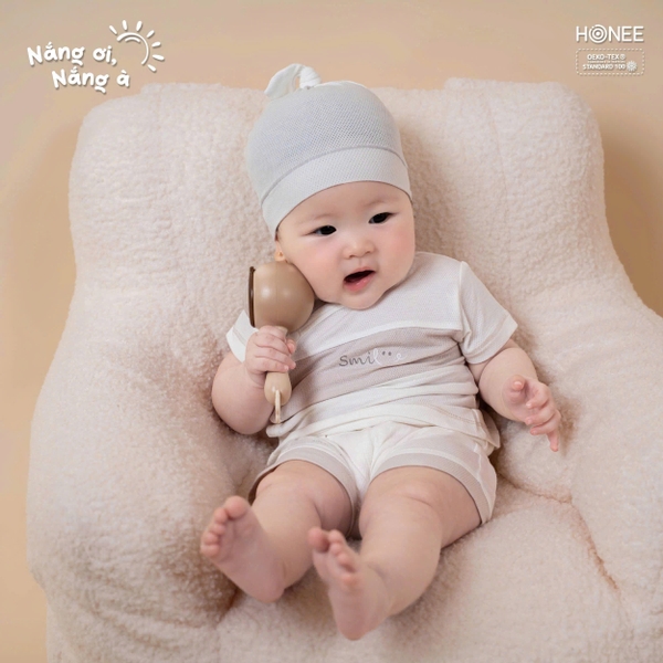 (C3.5) Bộ cộc tay cài chéo Smiley 7966 Honee