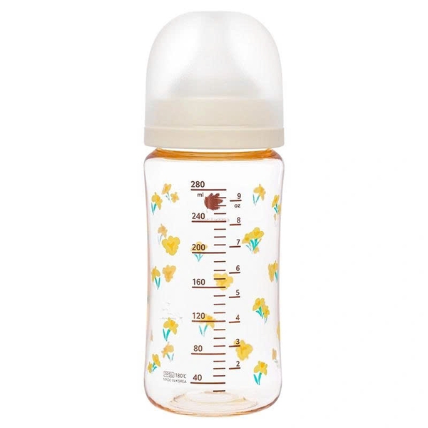 Bình sữa Greenfinger Bebegrow PPSU 280ml – Hoa Diên Vĩ Vàng – Kèm Núm