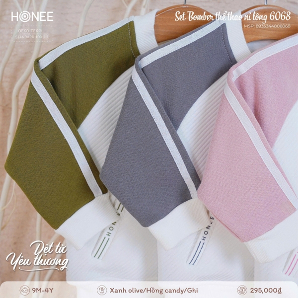 Set Bomber Thể Thao Nỉ Lông Honee 6068