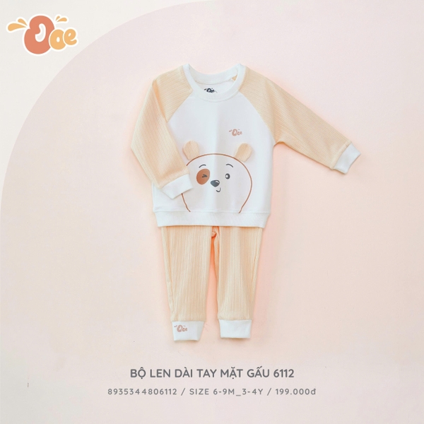 Bộ len dài tay mặt gấu 6112 OOE