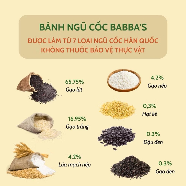 Bánh ngũ cốc Babba's Baby vị chuối 40g (8M+)