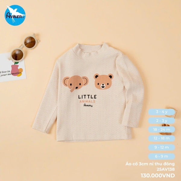 Áo cổ 3cm nỉ thu đông Avaler 25AV138