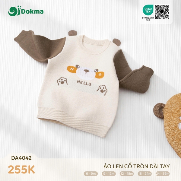 Áo len cổ tròn dài tay Dokma DA4042