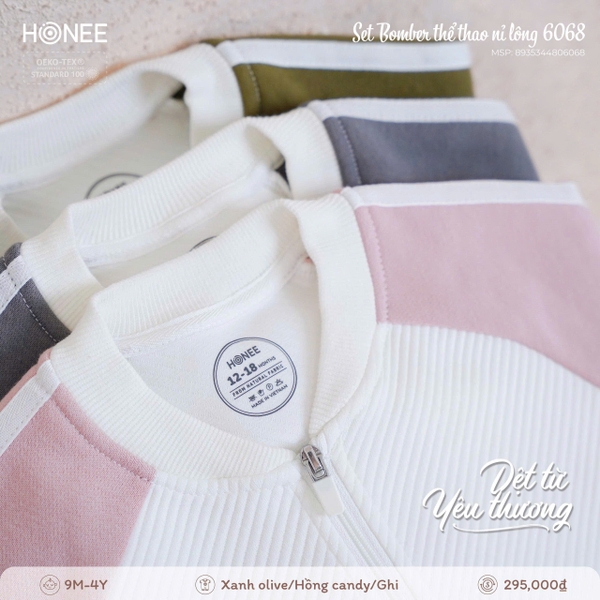 Set Bomber Thể Thao Nỉ Lông Honee 6068