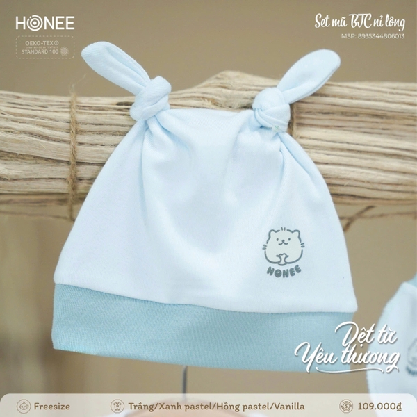 Set mũ BTC nỉ lông Honee 6013