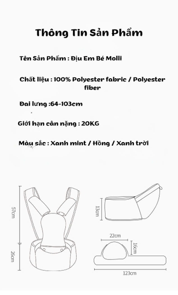 Địu ngồi cho bé Molli – MOL 3003