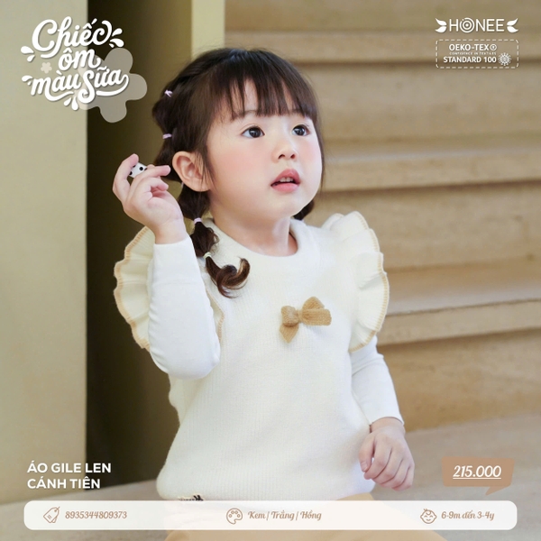Áo gile len cánh tiên Honee 9373