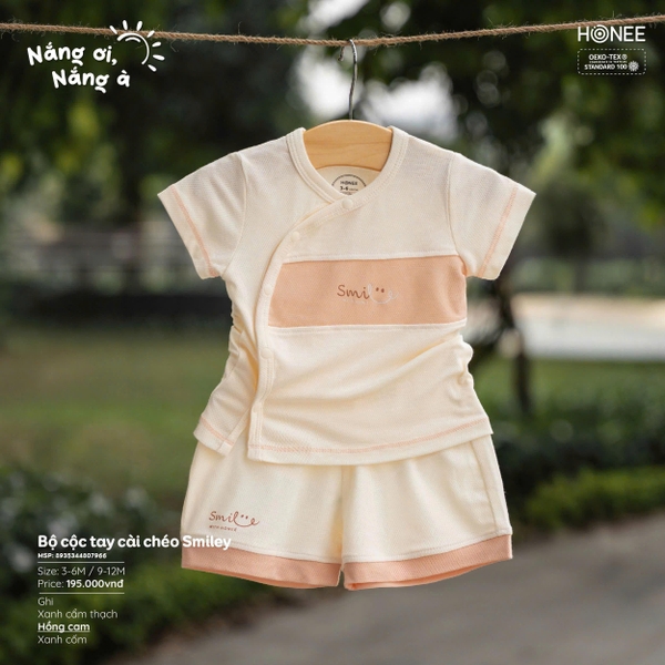 (C3.5) Bộ cộc tay cài chéo Smiley 7966 Honee