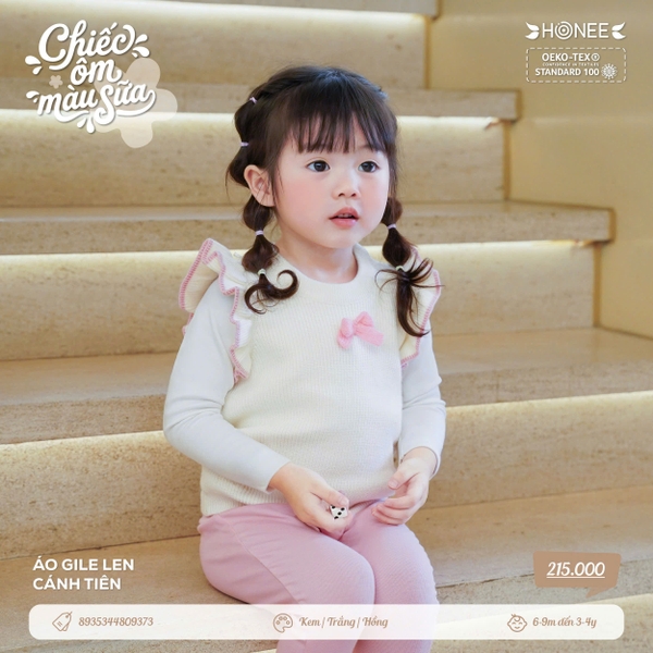 Áo gile len cánh tiên Honee 9373