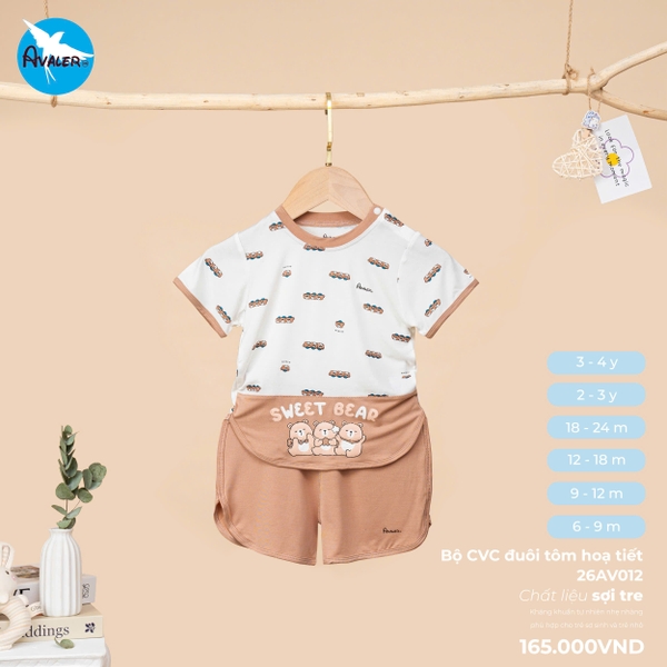 (C6) Bộ CVC họa tiết đuôi tôm Avaler 26AV012