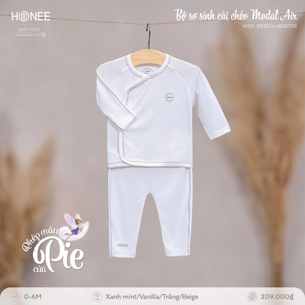 (C2.5) Bộ sơ sinh cài chéo Modal Air 6709 Honee