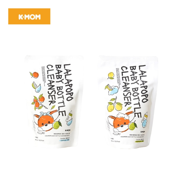 Nước Rửa Bình Thuần Chay K-Mom Lalapopo Hàn Quốc – Túi 400 (dạng bọt)
