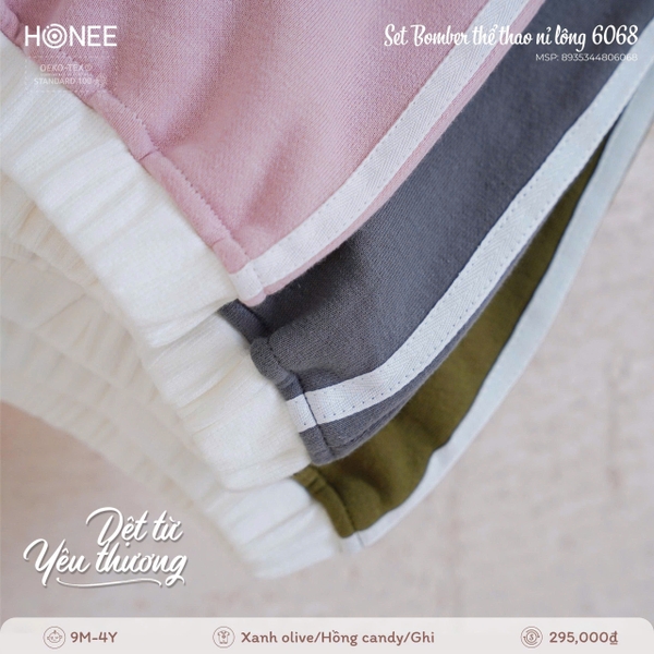 Set Bomber Thể Thao Nỉ Lông Honee 6068