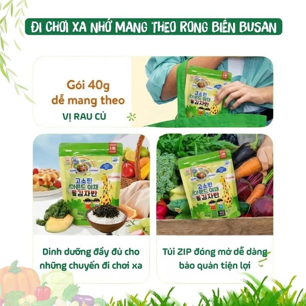 Rong biển vụn rắc cơm Baby Samwon 40g Hàn Quốc - Vị rau củ (12M+)