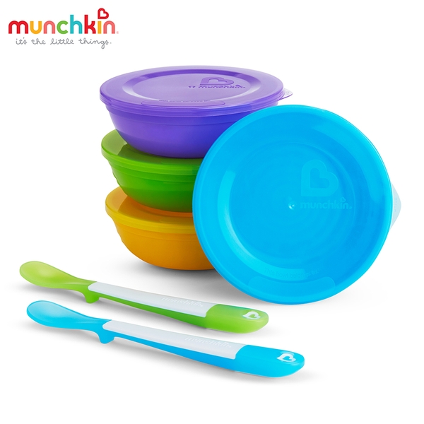 Bộ 4 bát có nắp + 2 thìa Munchkin MK43867