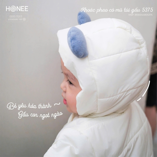 Áo khoác phao có mũ túi gấu Honee 5375