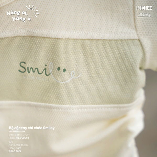 (C3.5) Bộ cộc tay cài chéo Smiley 7966 Honee