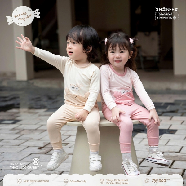 Bộ dài tay thảo mộc Crabby Honee 9281