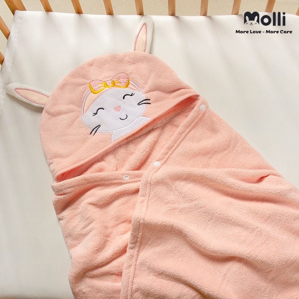 Áo choàng tắm Molli có mũ hình thú 135x80cm