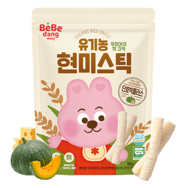 Bánh Bebedang gạo lứt hữu cơ thanh ngắn vị Bí ngô ngọt Phô mai cho bé từ 6 tháng
