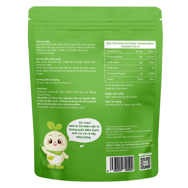 Bánh gạo ăn dặm hình que Anpaso vị Dâu Tây 30g (6M+)