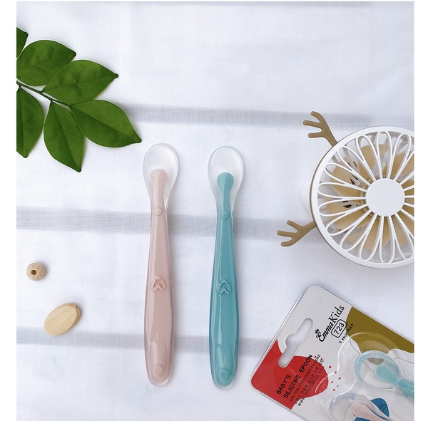Vỉ 2 Thìa Ăn Dặm Silicone Emmakids 723