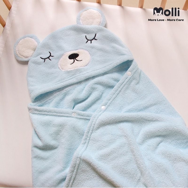 Áo choàng tắm Molli có mũ hình thú 135x80cm