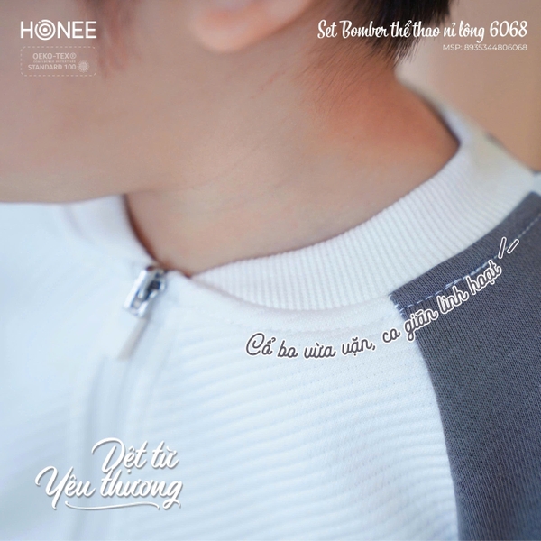 Set Bomber Thể Thao Nỉ Lông Honee 6068